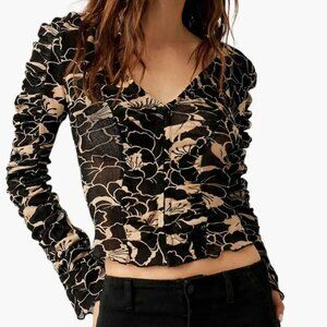 Free People Ruched Knit Top